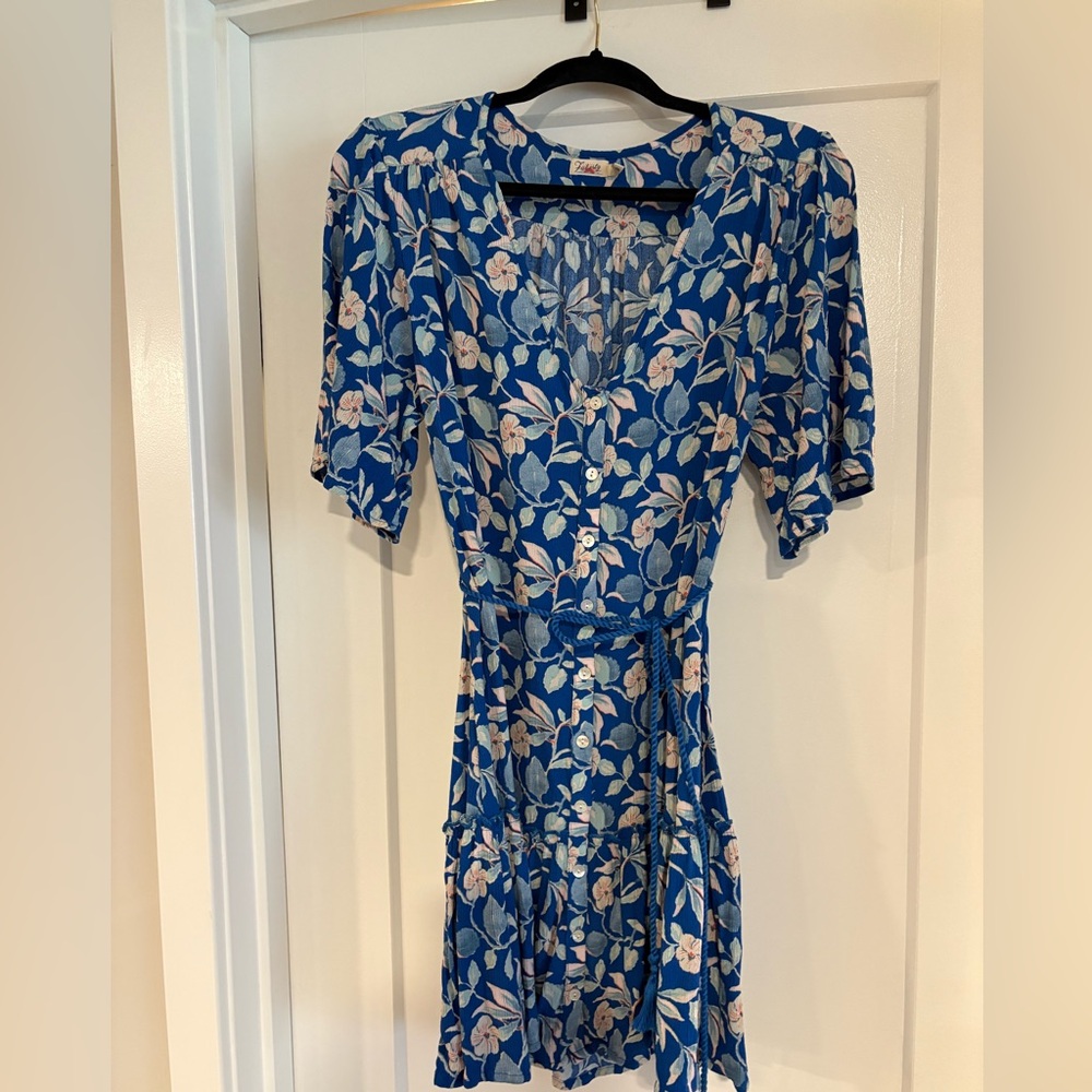 Faherty Blue Floral Mini Dress